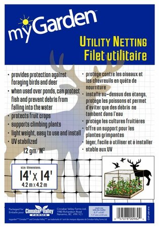 myGarden - Utility Netting (Black 3/4") 14'x14'